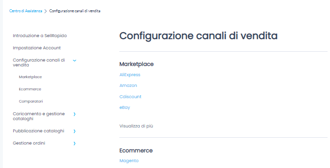 La nuova Guida in Linea per sfruttare tutte le potenzialità di SellRapido menu31 menu31